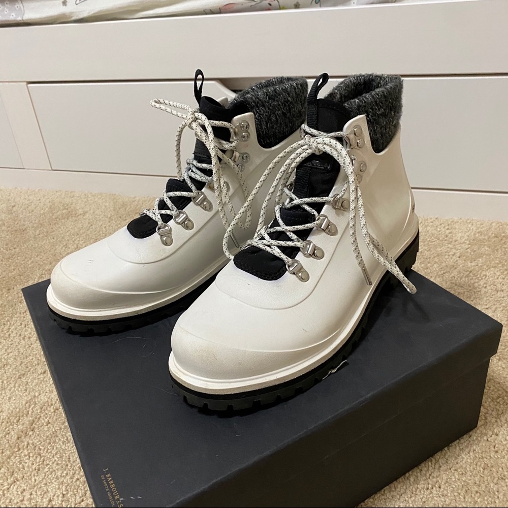 Barbour white hiking boots